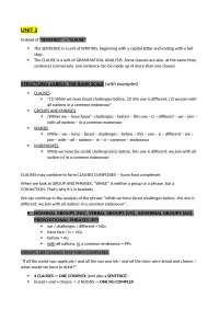 UNIT 2 - Identifying clauses and clause constituents | Appunti di ...