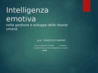 Intelligenza Emotiva nella Gestione e Sviluppo delle Risorse Umane