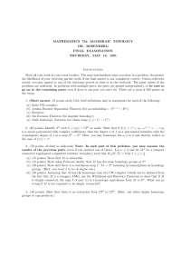 4 Sample Questions for Algebraic Topology - Final Examination | MATH 734