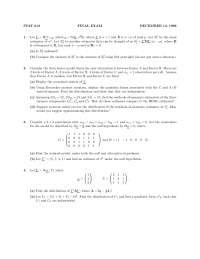 Theory of Linear Models - Final Exam - Fall 1996 | STAT 612 - Docsity