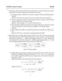 Midterm Exam 1 Solutions - Communication Networks | ENEE 426