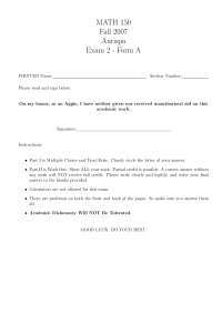 Practice Exam 2 - Trigonometry and Linear Algebra | MATH 150 - Docsity
