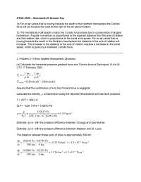 Applied Atmospheric Dynamics - Assignment Answer Key | ATOC 4720