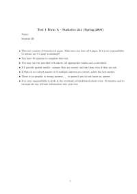 Principles of Statistics I - Solutions for Exam 1B | STAT 211 - Docsity