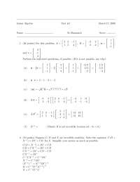 Test 1 with Solutions - Linear Algebra | MATH 310 - Docsity