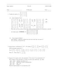 Test 2 with Answers - Linear Algebra | MATH 310 - Docsity