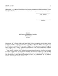 Principles of Programming Languages -Midterm | CS 350 - Docsity