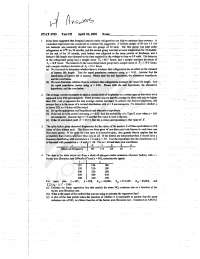 Test 3 with Answers | Statistics for Engineers | STAT 4705 - Docsity