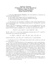 Midterm Examination with Solutions - Algebraic Topology | MATH 734