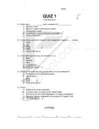 5 MCQs Quiz 1 - Elements of Geology | GEOL 2104 - Docsity