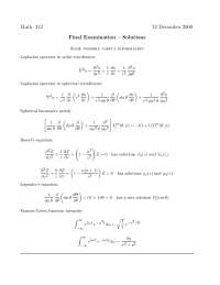 Final Exam with Useful Information - Applied Mathematics I | MATH 311 ...