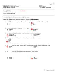 12 Multiple Choice Questions of Internetworking - Exam 2 | CS 461 - Docsity