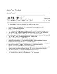 6 Questions of Organic Chemistry II, Biochemistry - Midterm Exam 3 ...
