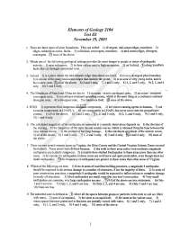 Test III MC Questions on Elements of Geology with Answers | GEOL 2104 ...