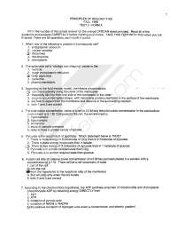Test 2 Form A - Principles of Biology with Solutions | BIOL 1105 - Docsity