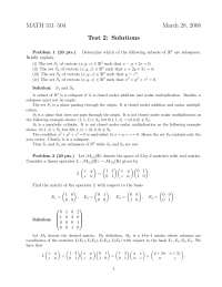 Test 2 Solutions - Applied Mathematics I | MATH 311 - Docsity