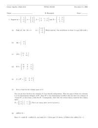 Final Exam with Solutions - Linear Algebra | MATH 310 - Docsity