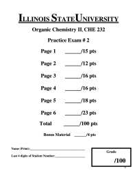 Practice Exam 2 with Questions - Organic Chemistry I | CHE 232.00 - Docsity