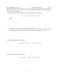 Exam 1 Problems - Applied Mathematics I | MATH 311 - Docsity