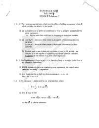 Exam II Solutions - Methods of Regression Analysis | STAT 4214 - Docsity
