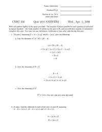 Discrete Structures - Quiz 10 with Answer Key | CMSC 250 - Docsity