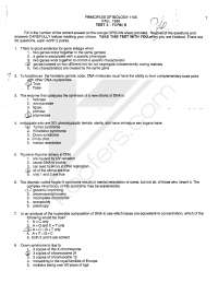 Solutions to Test 3 Form B - Principles of Biology | BIOL 1105 - Docsity