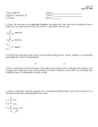 Questions on Organic Chemistry II - Quiz 7 | CHEM 228 - Docsity