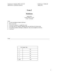 Exam 2 Problems with Solutions - Introduction to Operations Research | APPM 4120
