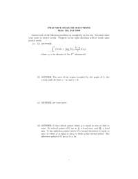 Solutions of Practice Exam 2 on Calculus I - 5 Questions | MATH 235 ...