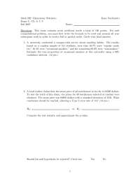 7 Problems on Elementary Statistics - Examination 3 | MATH 220 - Docsity