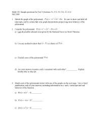 16 Questions on Precalculus Mathematics - Exam 3 | MATH 105