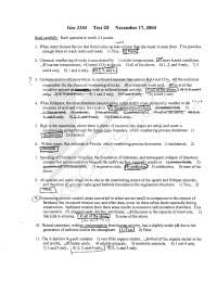 Test III Questions with Answers - Elements of Geology | GEOL 2104 - Docsity