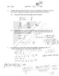 Solutions for Exam 1 - Statistics for Engineer | STAT 4705 - Docsity
