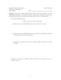 8 Problems on Elementary Statistics - Final Examination | MATH 220 ...