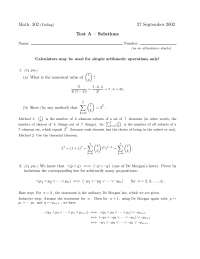 Test A Solutions - Discrete Mathematics | MATH 302 - Docsity