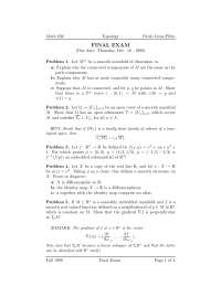 10 Sample Problems for Topology I - Past Final Exam | MATH 636 - Docsity