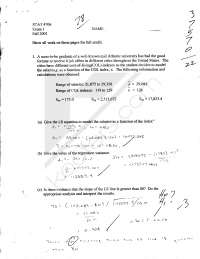 Exam 1 - Correlation of Coefficient - Statistics for Engineering | STAT ...