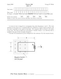 Solved Problems on Electricity and Optics - Quiz 13 | PHYS 208 - Docsity