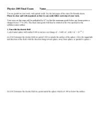 8 Questions for Final Exam - Electricity and Optics | PHYS 208 - Docsity