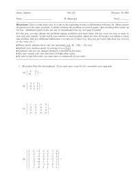 6 Questions Test 1 - Linear Algebra | MATH 310 - Docsity