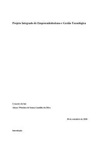 Projeto Integrado de Empreendedorismo e Gestão Tecnológica