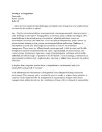 Case study on environmental sustainability - Docsity