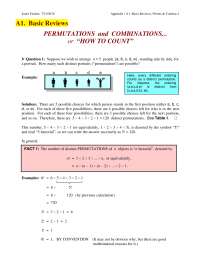 Permutations and Combinations Review Cheat Sheet