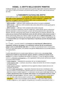 Riassunto saggio Hoebel "il diritto nelle società primitive"