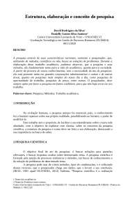 Estrutura, elaboração e conceito de pesquisa