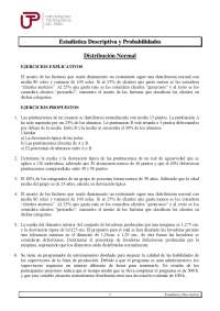 Ejercicios de Estadística Descriptiva y Probabilidades: Distribución Normal