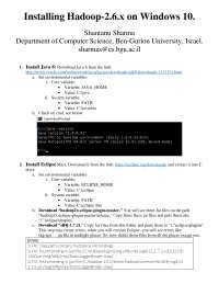 Instalando Hadoop-2.6.x em Windows 10