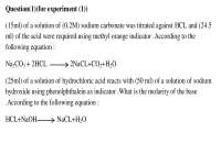 Titration lab acid base - Docsity