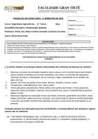 FITOPATOLOGIA EXERCÍCIOS RELACIONADOS