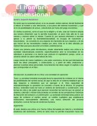Tesis y Argumentos del Hombre unidimensional.